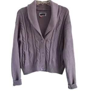 Pilcro Cable Knit Lavendar Purple button Soft Collared Cardigan. Small